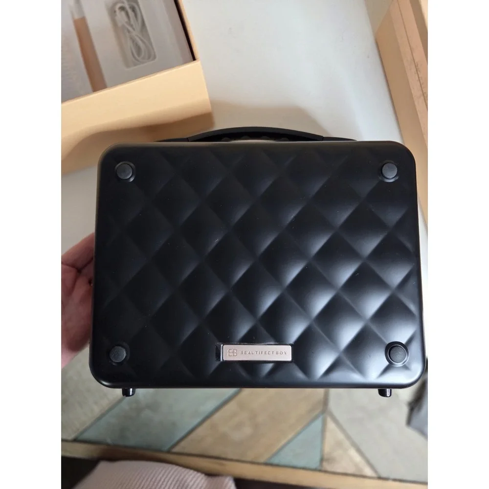 Beautifect Matte Black Rose Gold Lighted Makeup Box Gift‎ Box Cosmetic Travel